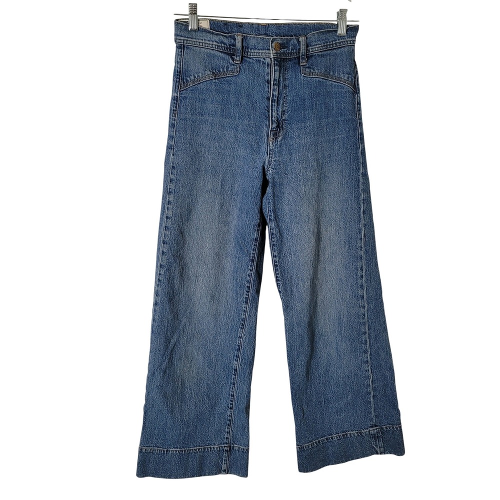 Gap Sky High Wide Leg Jeans Womens Size 28 6R Medium Wash Denim High Rise Retro